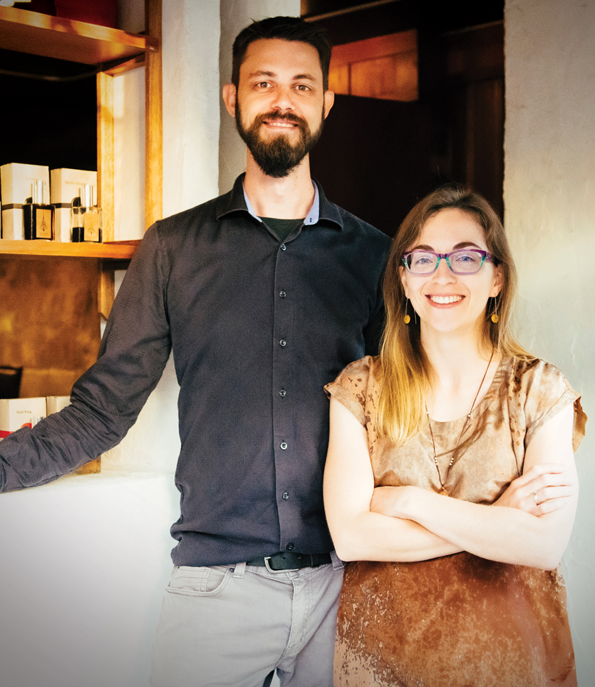 Kevin Peterson (left) and Jane Larson at their retail and bar space in Midtown.