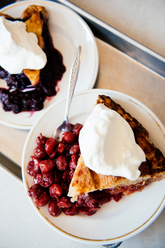 Sour Cherry Bourbon Pie Slice