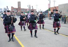 Detroit St. Patrick's Parade 2019 bagpipers