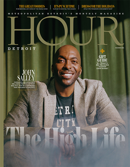 John Salley on the cover of the December 2021 issue of Hour Detroit.