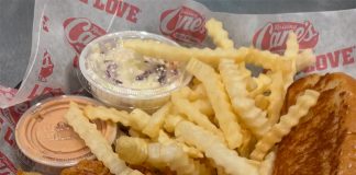 An order at the new Raising Cane's location in Ann Arbor.