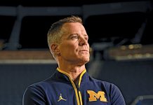 Portrait of University of Michigan men's basketball head coach Dusty May