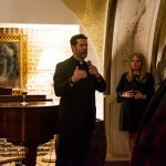 Fr. Mike Schmitz addresses the audience during the VIP reception at the 2025 Igniting Our Future Gala
