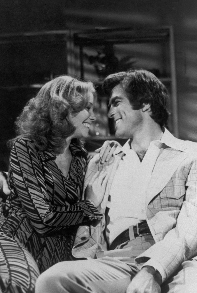 Jaime Lyn Bauer and Tom Selleck star in the long-running American TV soap 'The Young and the Restless', circa 1975.