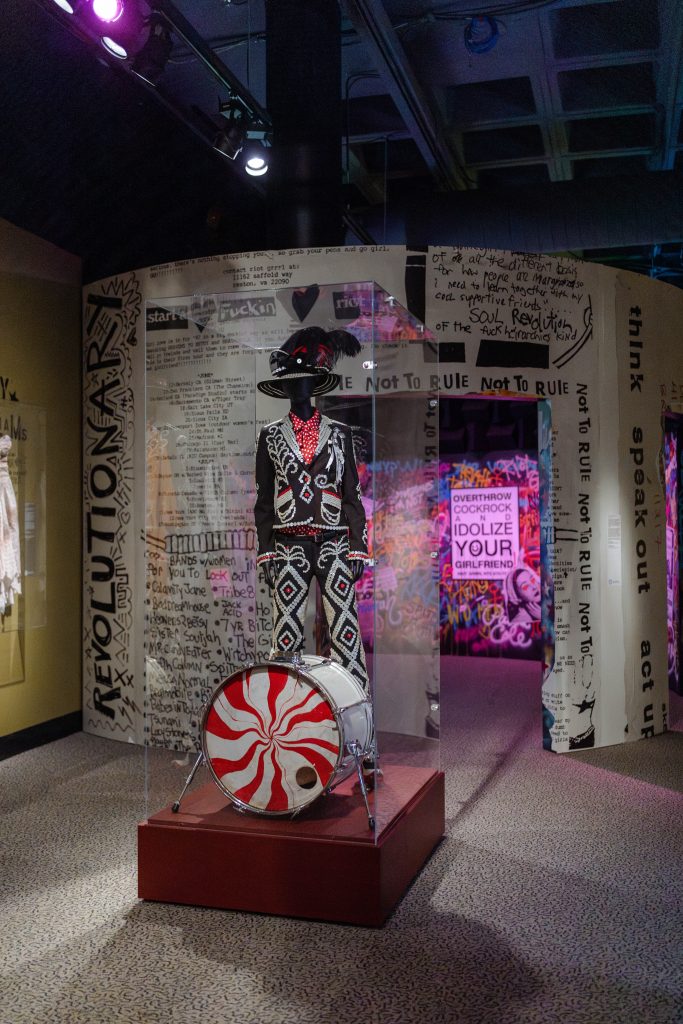 Meg White’s outfit from the 'Icky Thump' album cover, on display at the Rock Hall.