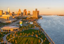 Detroit Harvest Fest 2025: Full Musical and Culinary Lineup at Ralph C. Wilson Jr. Centennial Park Aerial view of Ralph C. Wilson, Jr. Centennial Park in downtown Detroit.