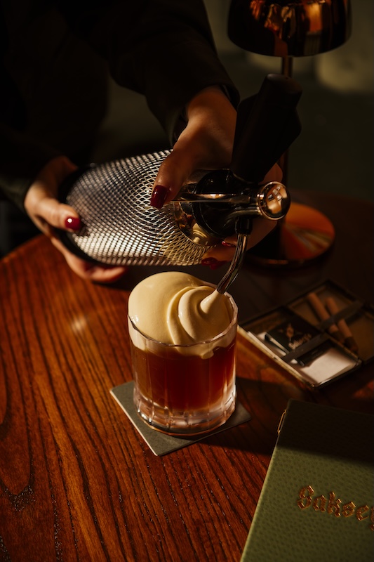 root beer negroni at Saksey's in Detroit