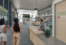 Rendering of the interior of the "Spirit of Detroit" Sculpture Studio.