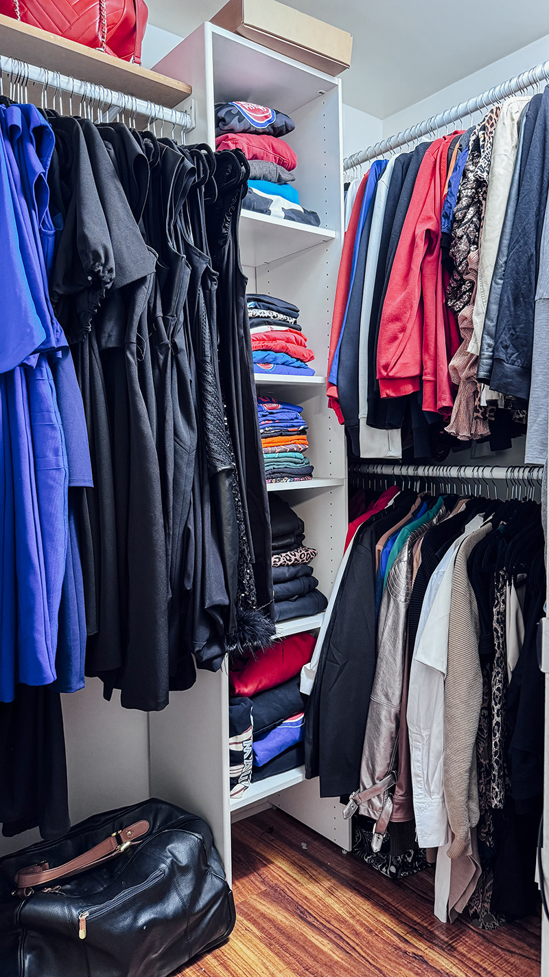 A closet organized by Andrea Walker-Leidy