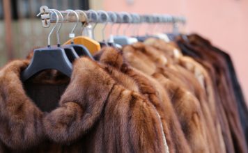 Luxury fur coat very sofly in vintage style