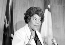 Erma Henderson speaking with reporters.