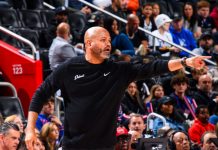 J.B. Bickerstaff coaches the Pistons to a 135-116 victory over the Orlando Magic on Oct. 29, 2025, at Little Caesars Arena.