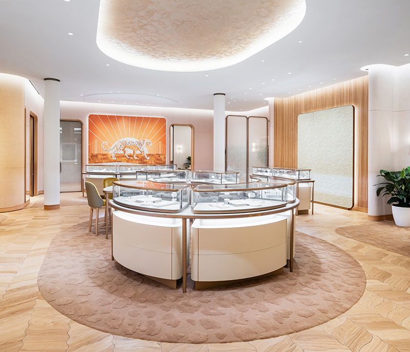 Interior of the Cartier boutique in Troy.