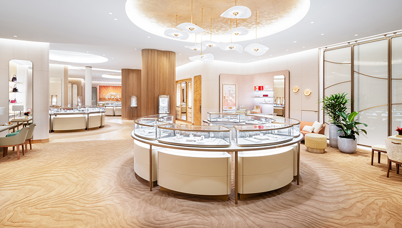 Interior of the Cartier boutique in Troy.