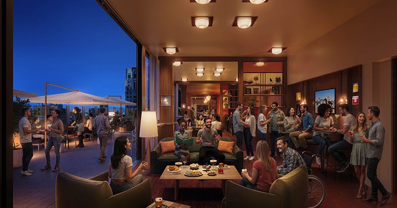 Rendering of the interior of Pine Hall.