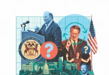 Collage of Michigan political figures.