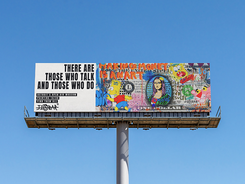 French Pop-Street Artist Jisbar Launches Billboard Art Exhibit in Detroit