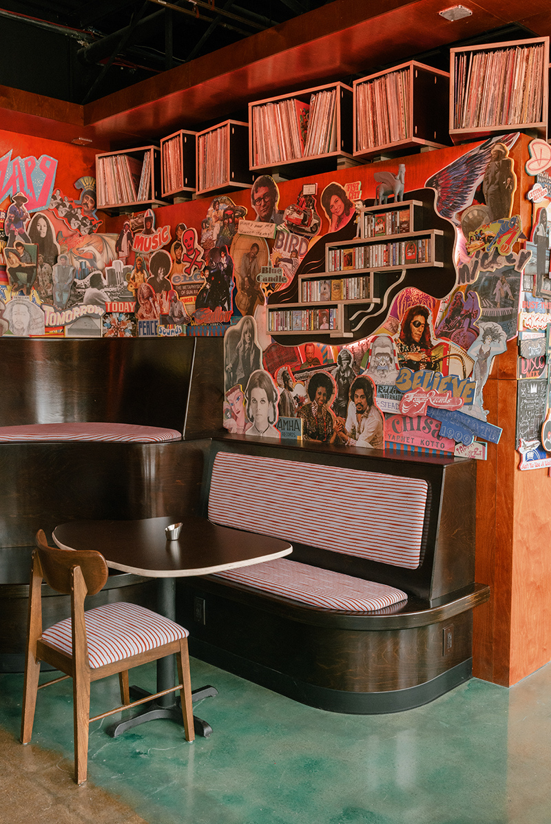 Collage artwork by Kenan Juska inside Tigris. 