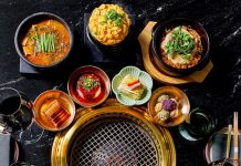 A spread of food at The Dancing Pine at Sakura Novi