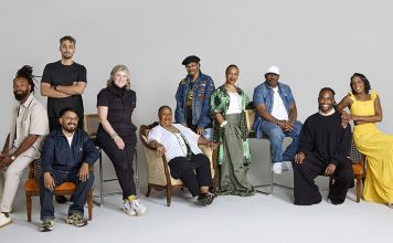 2026 Kresge Artist Fellows (L-R): Jeremy Brockman, Salar Ansari, Frisly Soberanis, Mitch McCabe, Shahida Nurullah, Maurice "Pirahnahead" Herd, Karen Prall, Ed Miller, Ackeem Salmon, Galaxy.